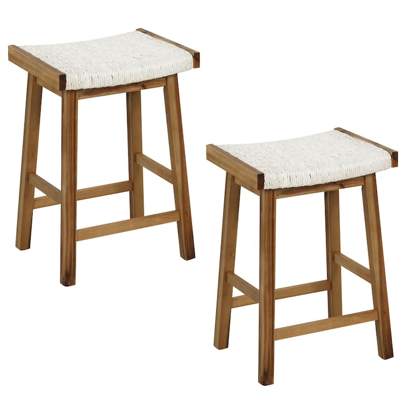 Gymax Set of 4 Saddle Bar Stools 25.5'' Counter Height Dining Stools