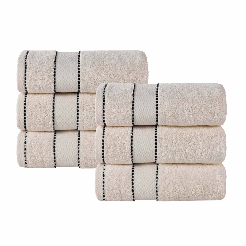Superior Niles Cotton Ultra-Plush Absorbent Hand Towels, Set of 6