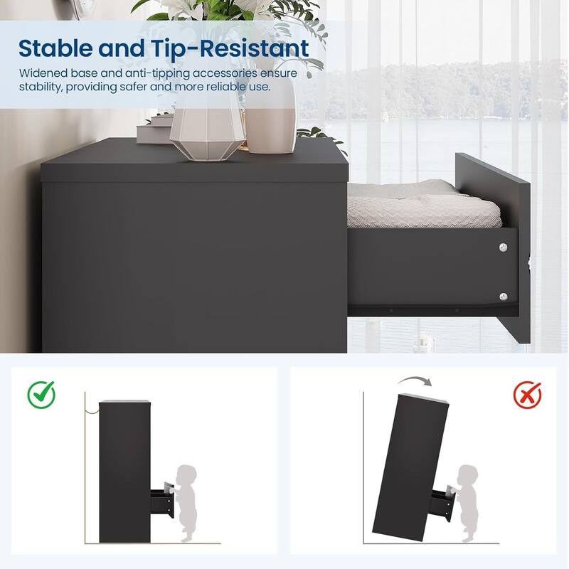 Tall Dresser, Storage Cabinet for Bedroom with 4 Drawers