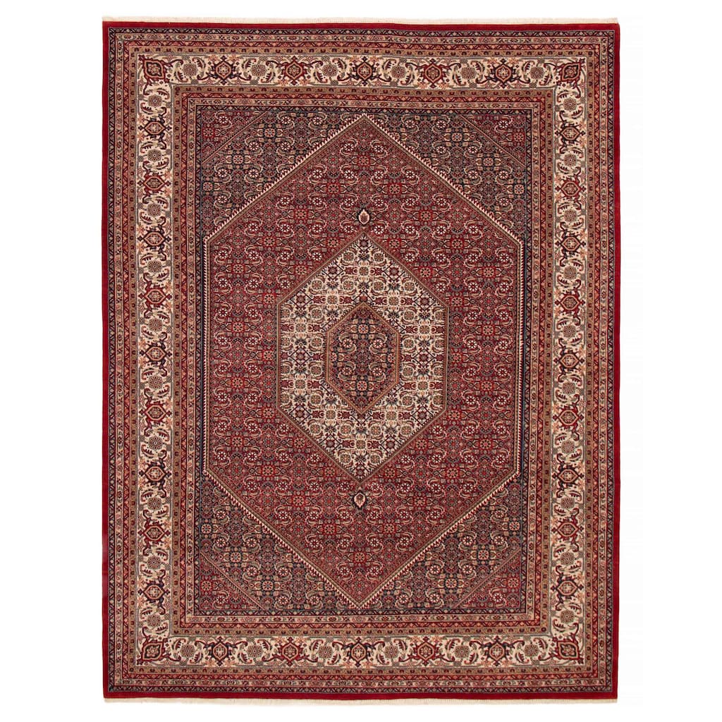 ECARPETGALLERY Hand-knotted Bijar Red Wool Rug - 8'0 x 10'7