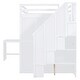 preview thumbnail 9 of 13, Full Size Bunk Bed with Wardrobe, Desk & Shelves, Multi-Functional Space Saver - White