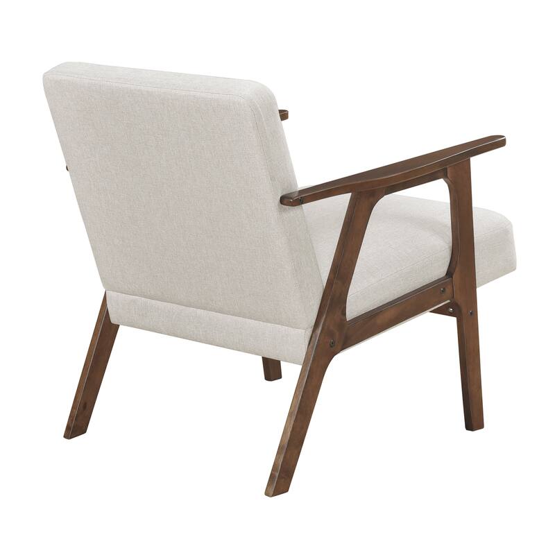 Dean 27" Textured Fabric Accent Chair - Solid Rubberwood Frame