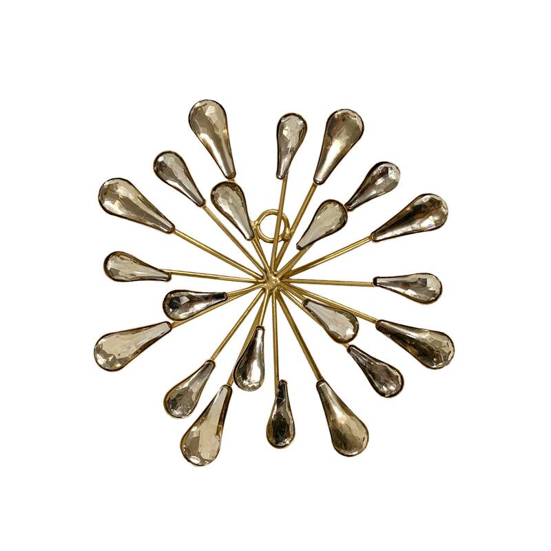2 Piece Starburst Metal/Clear Beads Wall Art