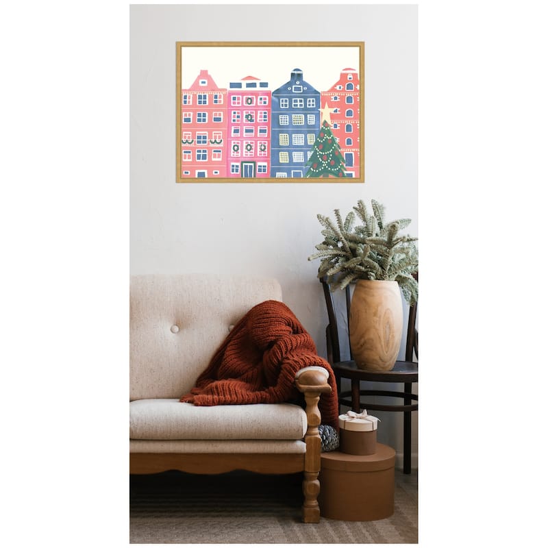 Kate and Laurel Framed Canvas Festive Home by Teju Reval