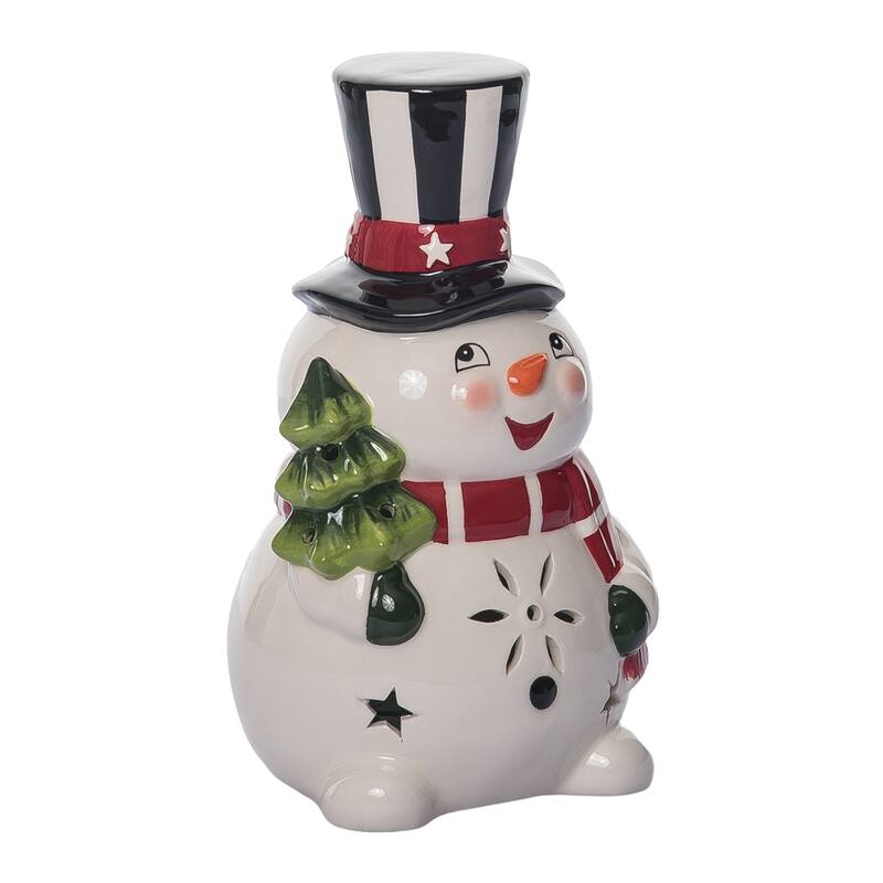 Transpac 8.5 in. Holiday Nostalgic Snowman