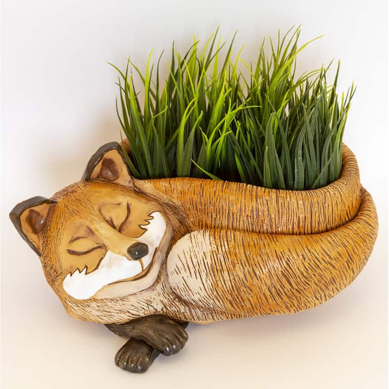 Golden Ceramics Flower Pot Planter - Sleeping Animal - 12.5" x 9.4"