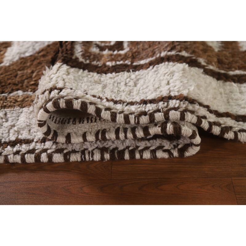 Plush Beige Turkish Anatolian Runner Rug Handmade Wool Carpet - 3'3"x 12'2"