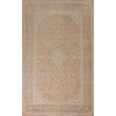 Traditional Kashan Persian Rug Hand-knotted Vintage Wool Carpet - 8'4" x 11'5"