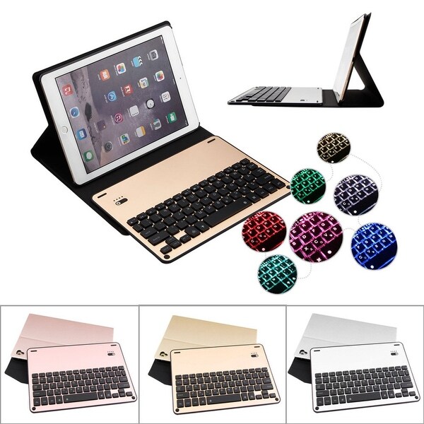 Shop For Ipad Pro 10 5 2017 Backlight Bluetooth Aluminum Keyboard Leather Stand Case Overstock 27498672