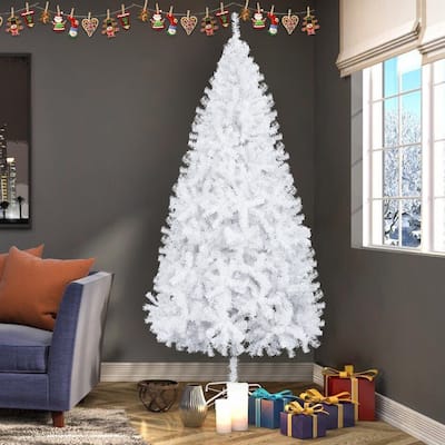7FT Artificial White Christmas Tree with 950 Branches & Stand