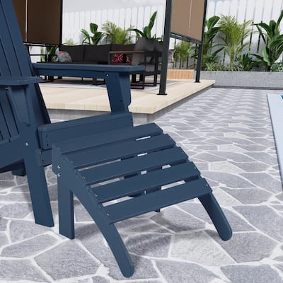 Aoodor Outdoor Adirondack Ottoman, HDPE Adirondack Chair Ottoman - 18"×20.5"