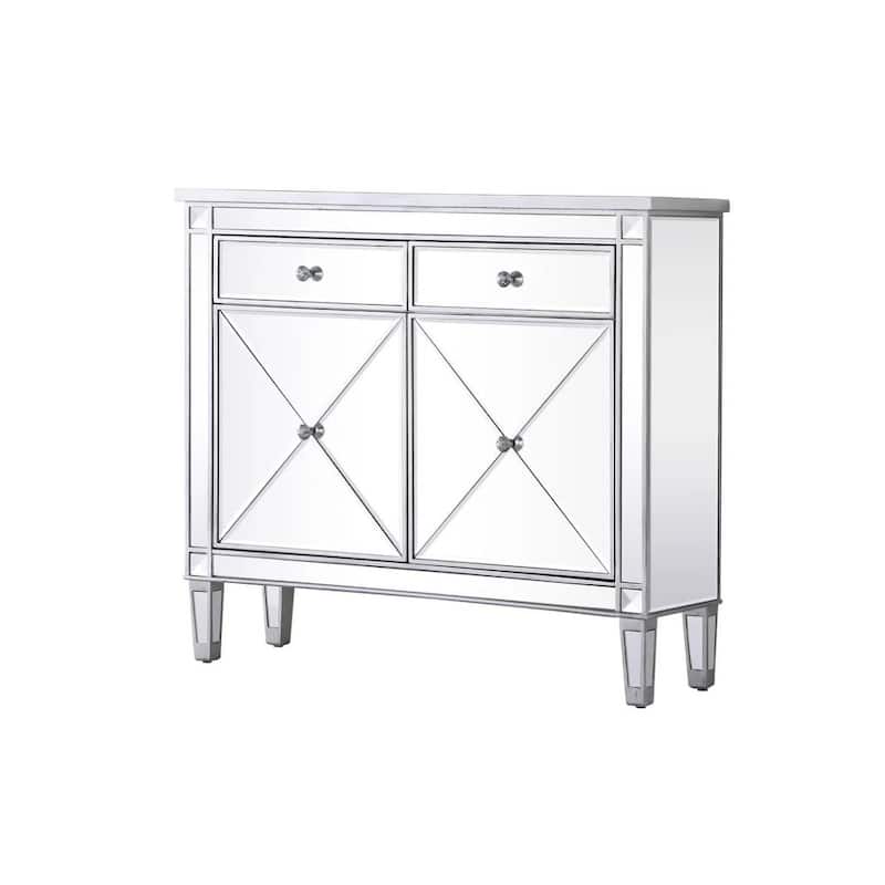 2-Door Mirrored Accent Cabinet