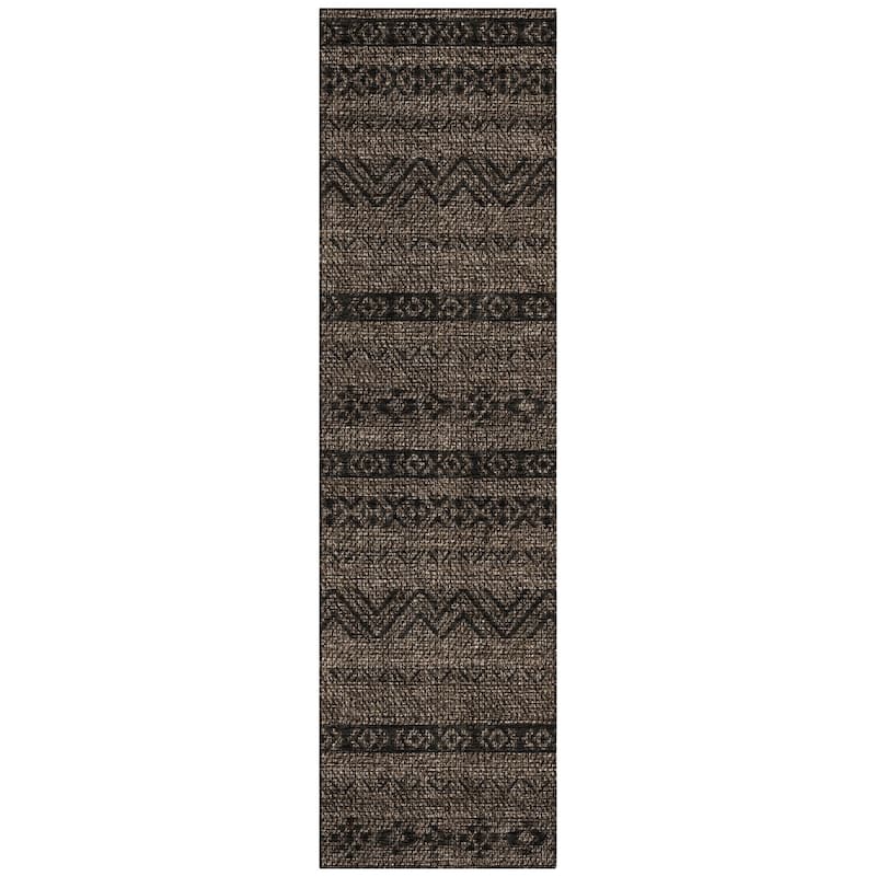 Machine Washable Indoor/ Outdoor Chantille Boho Stripes Rug