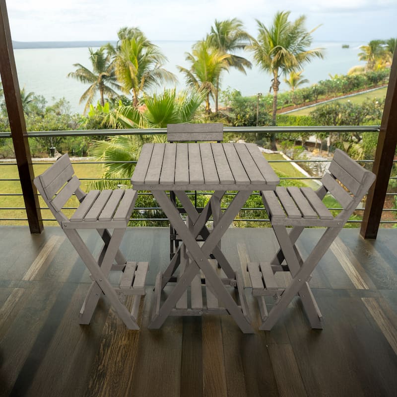 Key West Fully Assembled All-Weather Outdoor Folding Bar Set - 5-piece