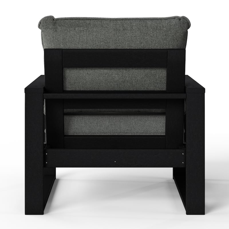 Polytrends Endless Patio Deep Seating Club Chair with Black Frame