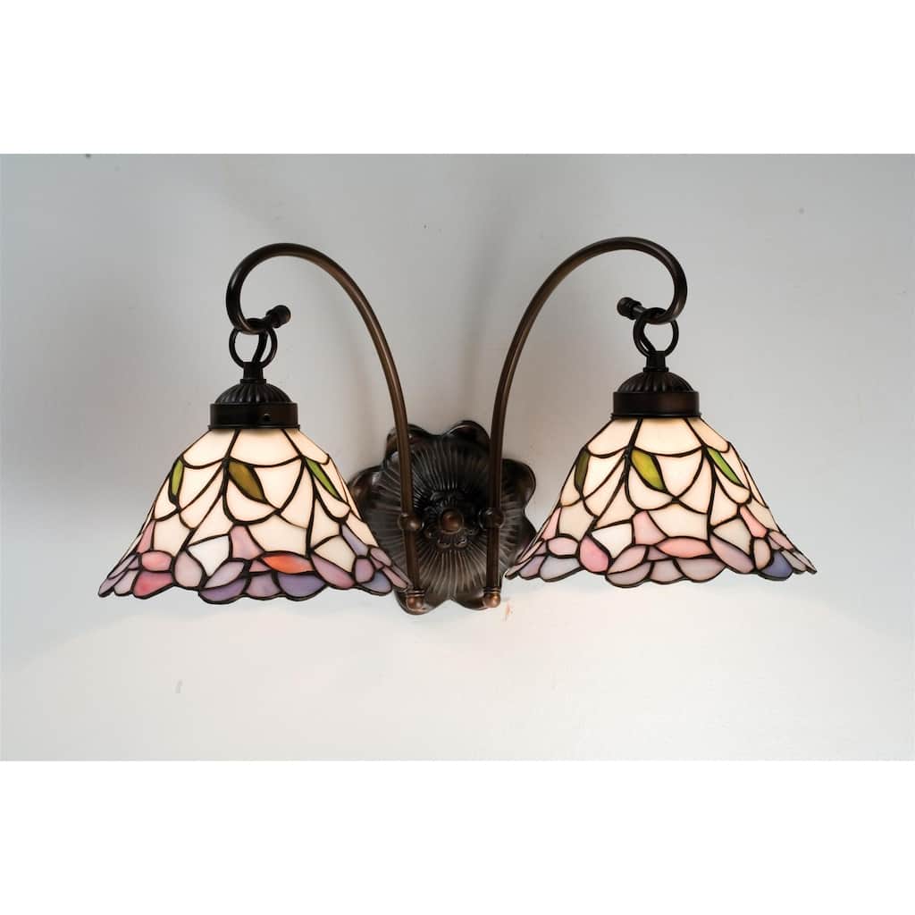 Meyda Tiffany Daffodil Bell 21" Wide 2 Light Double Sconce with