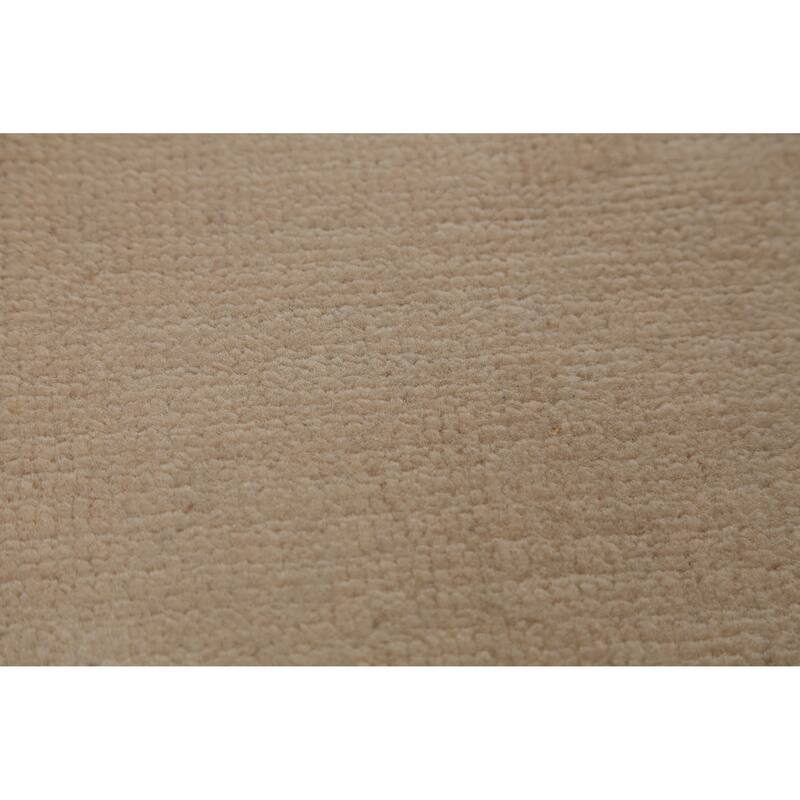 Hand Knotted Oriental 100% Wool Carpet Modern Solid Beige & Ivories Gabbeh Runner Rug - 10' 0'' X 3' 1''