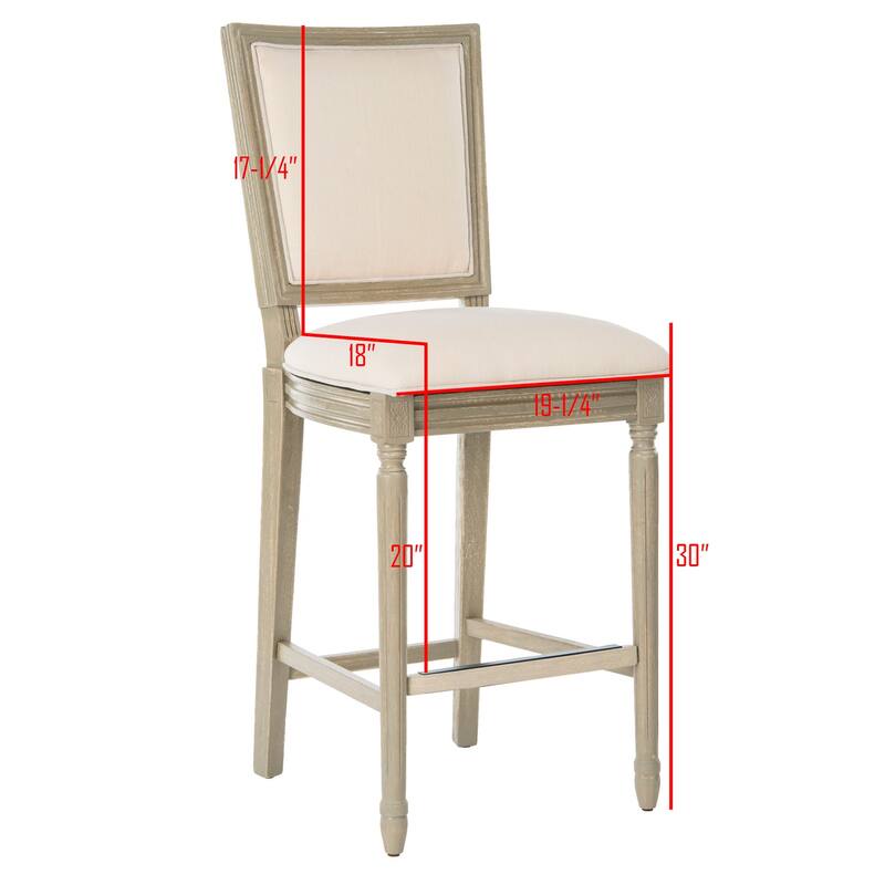 SAFAVIEH Rusmira-30 Inch Rectangular Bar Stool (Set of 2) - 23.5" x 19.3" x 47.3" - 19Wx24Dx47H