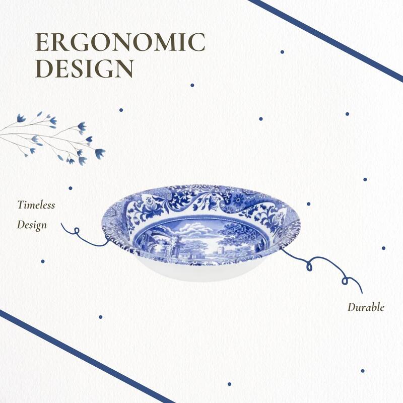 Spode Blue Italian Ascot Cereal Bowl - 8-Inch