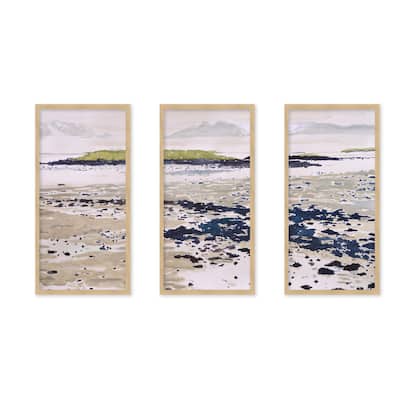 "Ethereal Shores" Set of Three Framed Textured Wall Art - Multi-Color