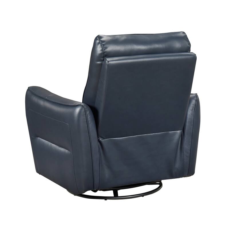 Esther 36" Leather Swivel Glider Recliner - Pull-Handle Motion