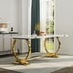 preview thumbnail 131 of 193, 65 inch Faux Marble Dining Table Set with Boucle Dining Chairs