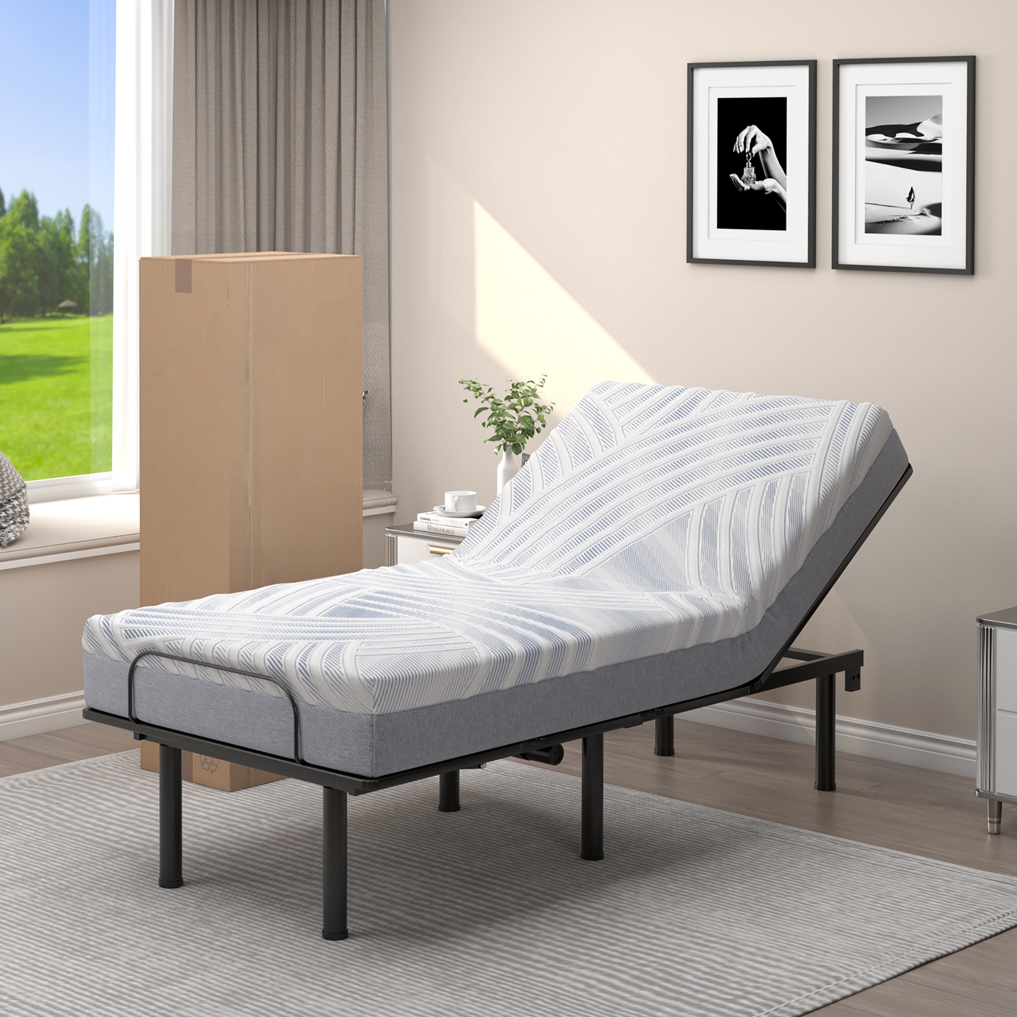 8 Twin XL Cooling Adjustable Memory Foam Mattress w Ice Silk Cover On Sale Bed Bath Beyond 37846609