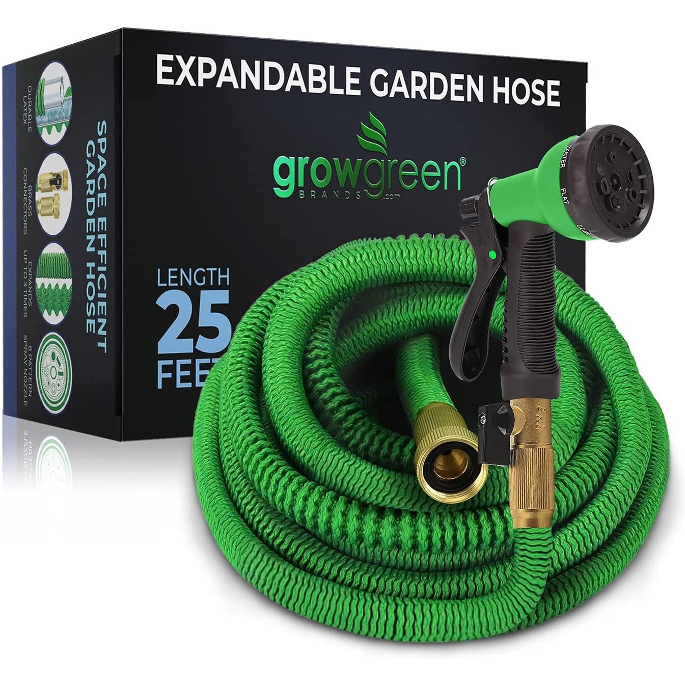 Heavy Duty Water Hose 3/4 Fittings New 2021 Expandable Garden Hose Black 50 FT 