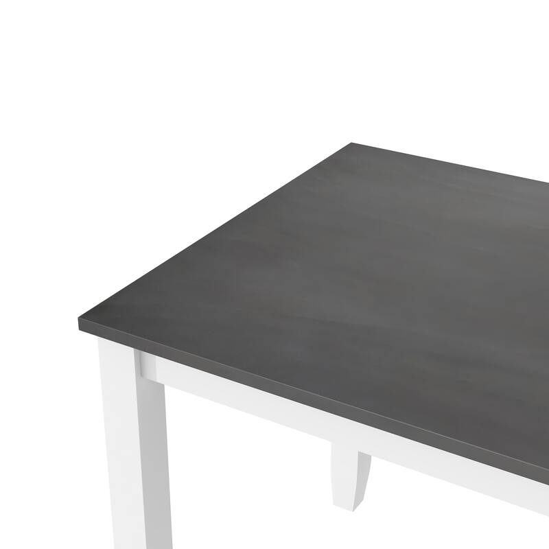 5-Piece Dining Table Set, Rectangular Table with Four Upholstered Seats, Kitchen Table with Wooden Legs