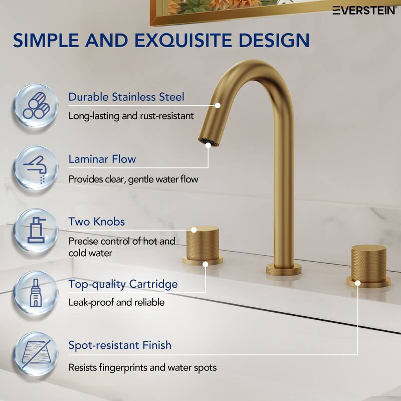 Widespread 2-Handle Bathroom Faucet,3 Hole Bathroom Sink Faucet with Pop-Up Drain