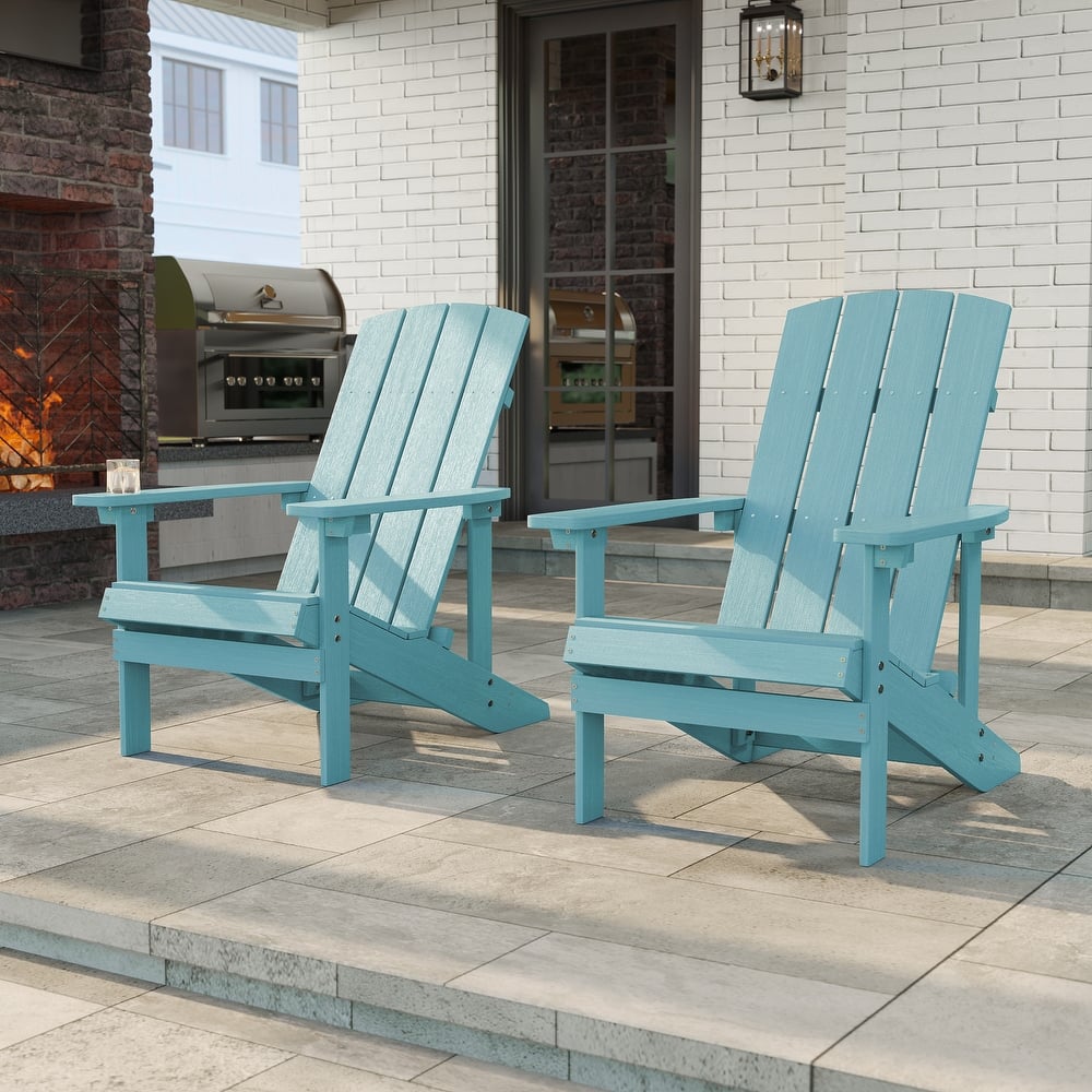 LIVOOSUN Outdoor Recycled Plastic Modern Outdoor Adirondack Chair Set of 1/2/4