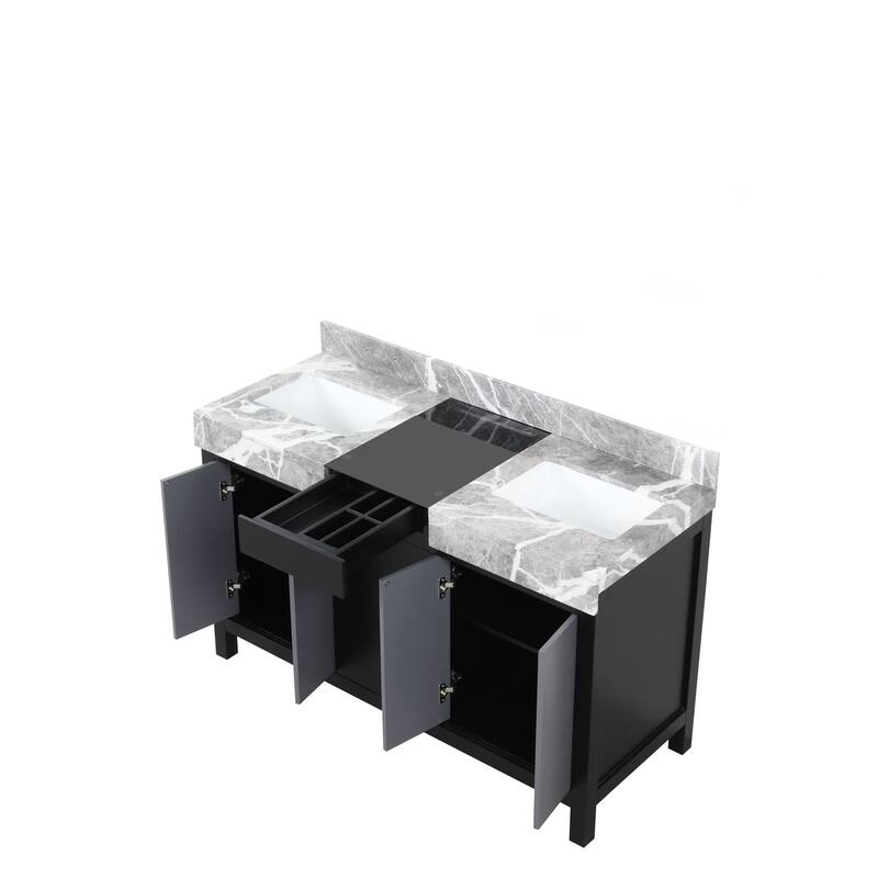 Lexora Zilara Bathroom Vanity in Black and Grey With Contertop