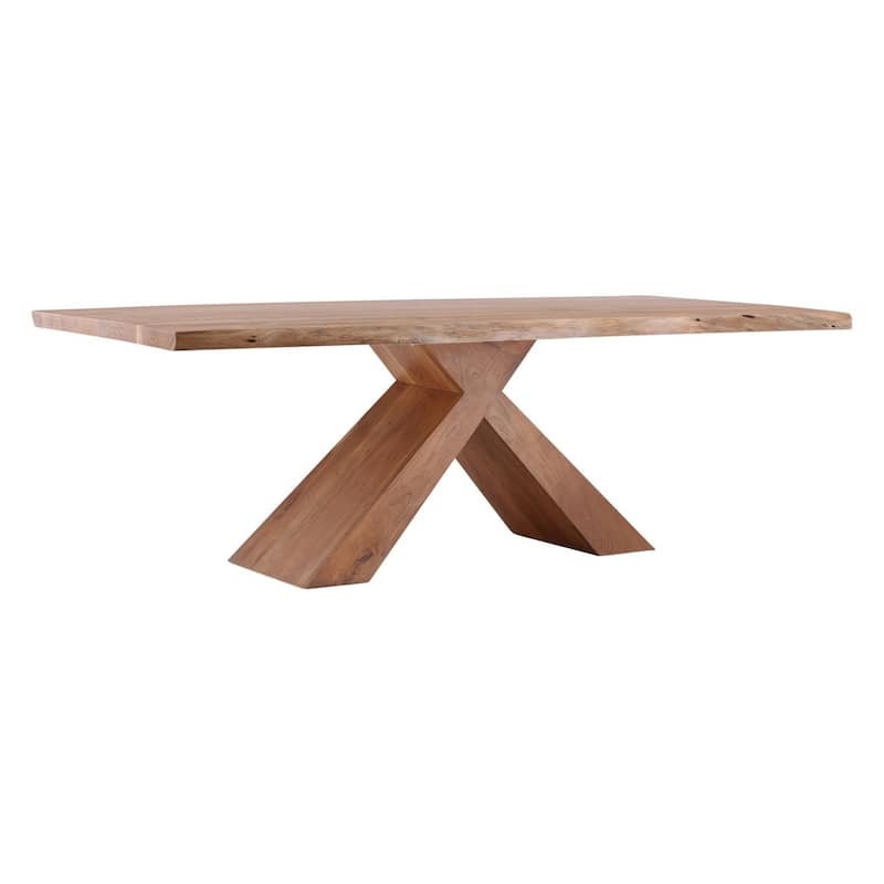Furniture Classics Willis Natural Acacia X Base Rustic Dining Table