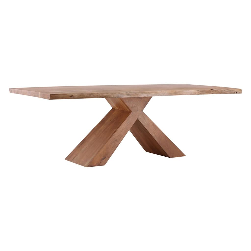 Furniture Classics Willis Natural Acacia X Base Rustic Dining Table
