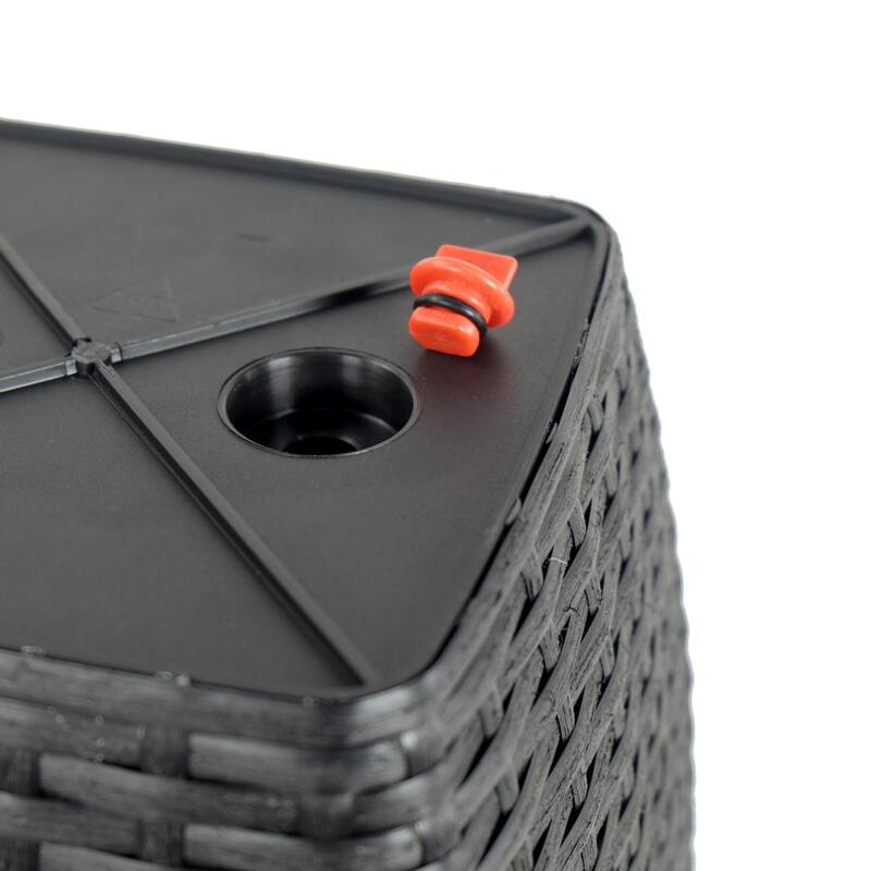 2-Pack Hand Woven Wicker Thin Square Self-watering Planter