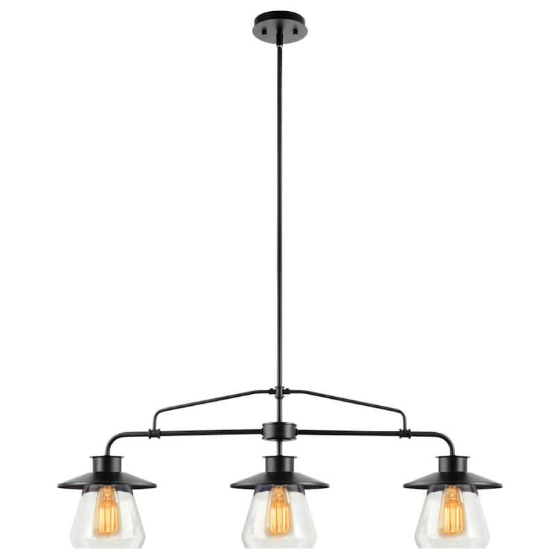 Globe Electric Nate 3 Light 35" Wide Linear Chandelier