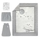 preview thumbnail 2 of 7, Lambs & Ivy Luna White/Gray Celestial Owl 4-Piece Nursery Baby Crib Bedding Set