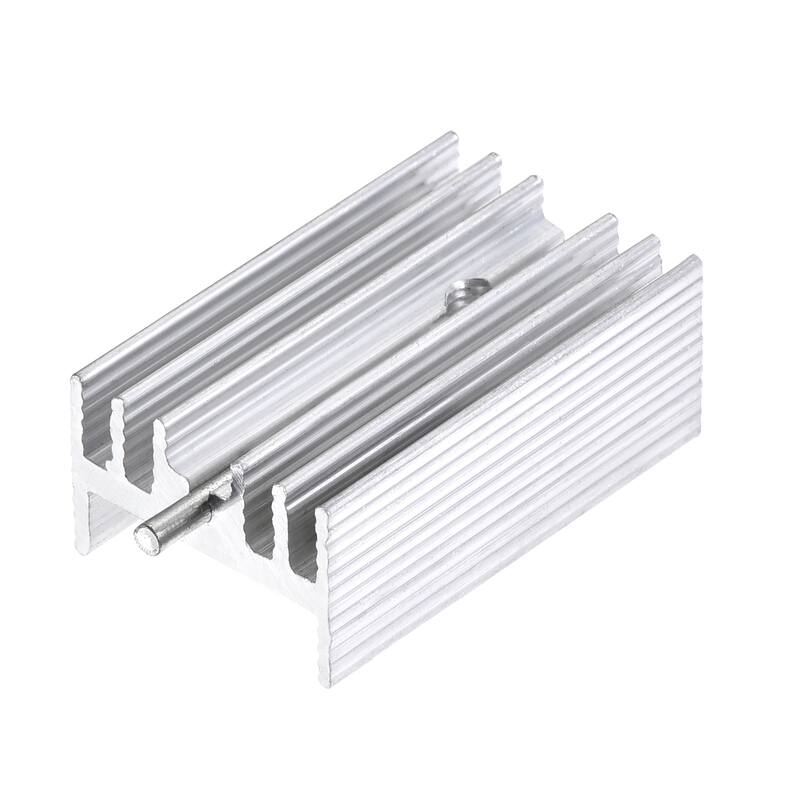 25x15x10mm TO-220 Aluminum Heatsink for MOSFET Transistor Diode with a Pin 20pcs - Silver Tone