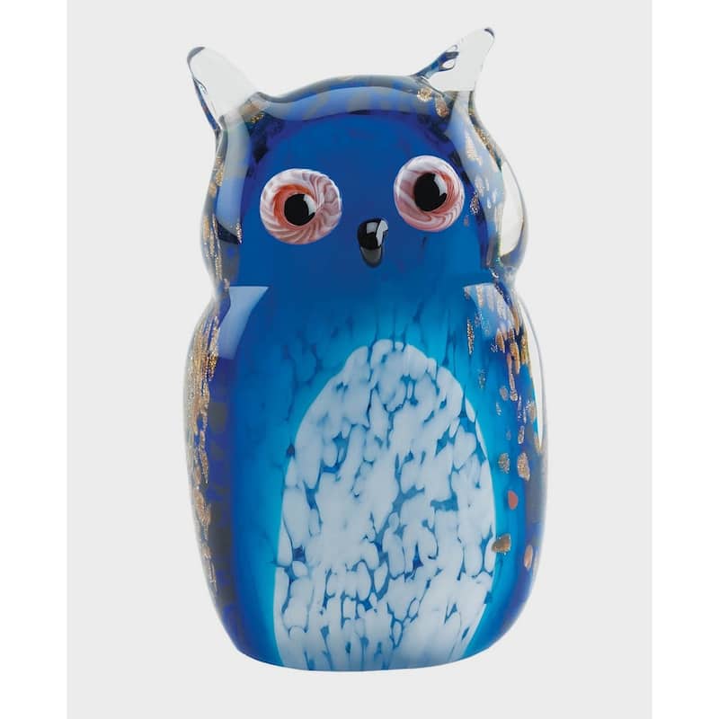 Blue Owl Handmade Glass Sculpture