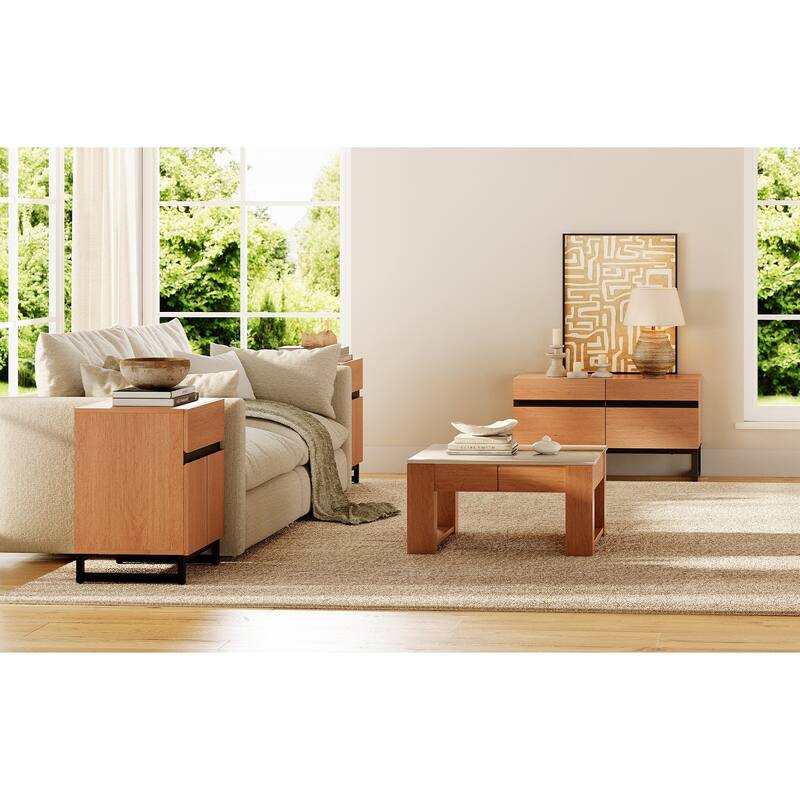 WAMPAT TV Stand and End Table Set of 3