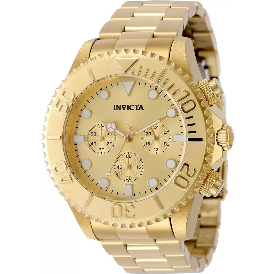Invicta Men's 50588 Pro Diver Quartz VD54 Gold Dial Watch