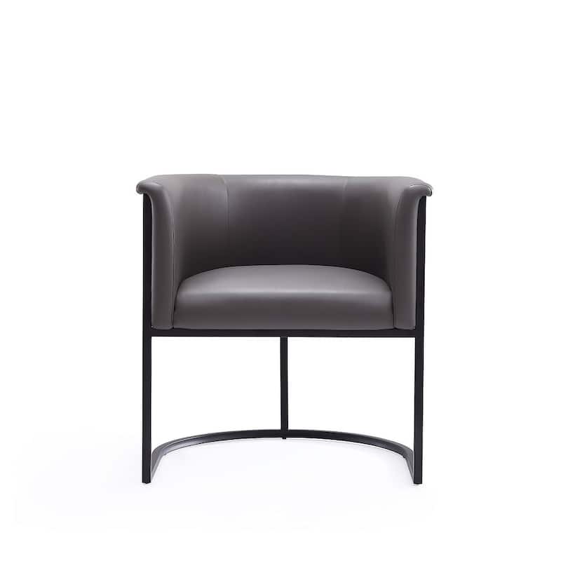Bali Saddle and Black Faux Leather Dining Chair