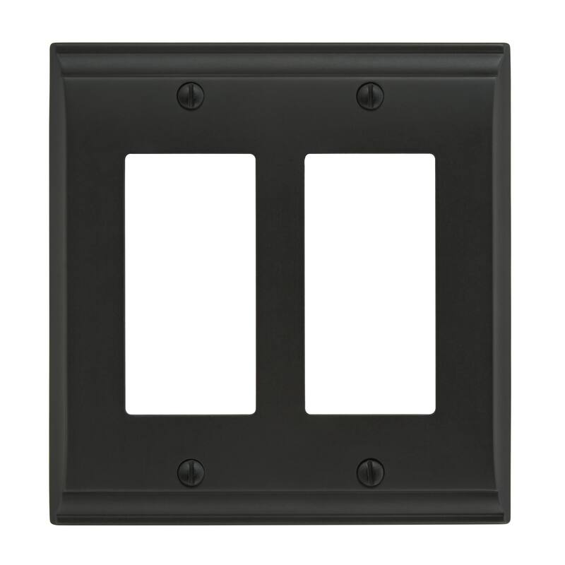 Candler 2 Rocker Black Bronze Wall Plate - 2 Rocker