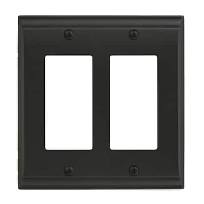 Candler 2 Rocker Black Bronze Wall Plate - 2 Rocker