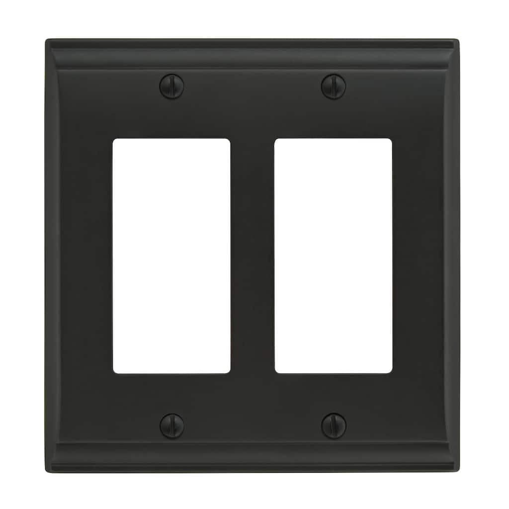 Candler 2 Rocker Black Bronze Wall Plate - 2 Rocker