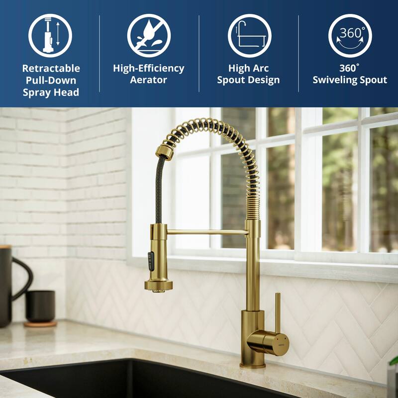 Karran Kadira Single-Handle Pull-Down Sprayer Kitchen Faucet