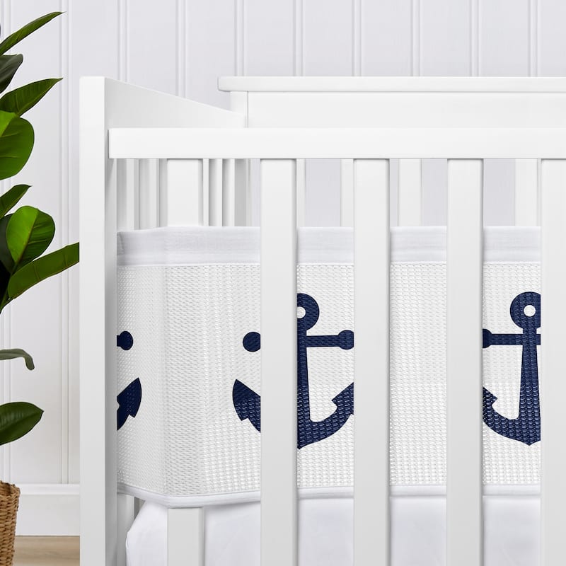 Sweet Jojo Designs + BreathableBaby Breathable Mesh Crib Liner Ocean Seashells Sea Boy, Girl, Unisex/Gender Neutral