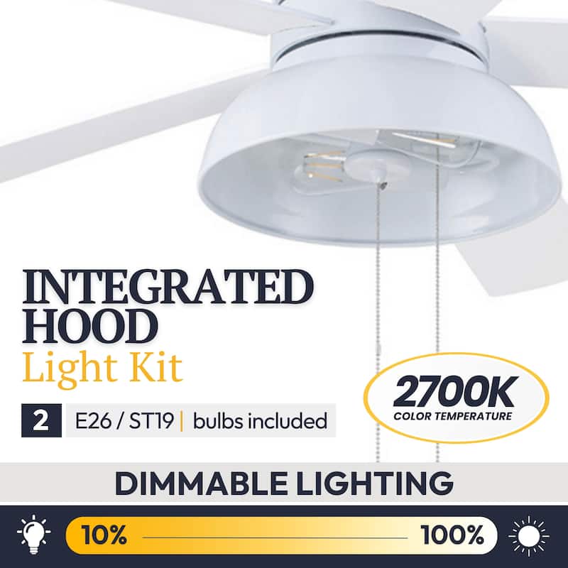 52" Prominence Home Brightondale Indoor/Outdoor Industrial Farmhouse Ceiling Fan, Damp Rated