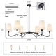preview thumbnail 20 of 54, Starsky 6-Light Modern Classic Chandelier with White Linen Shades