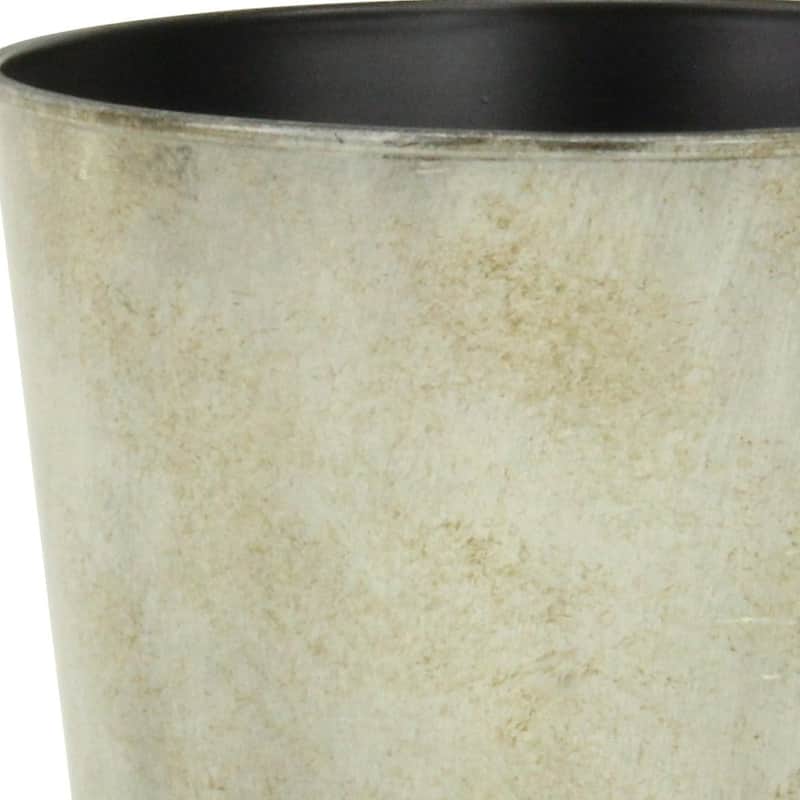 HomeRoots 7" Gray Recycled Plastic Indoor Outdoor Round Nursery Pot